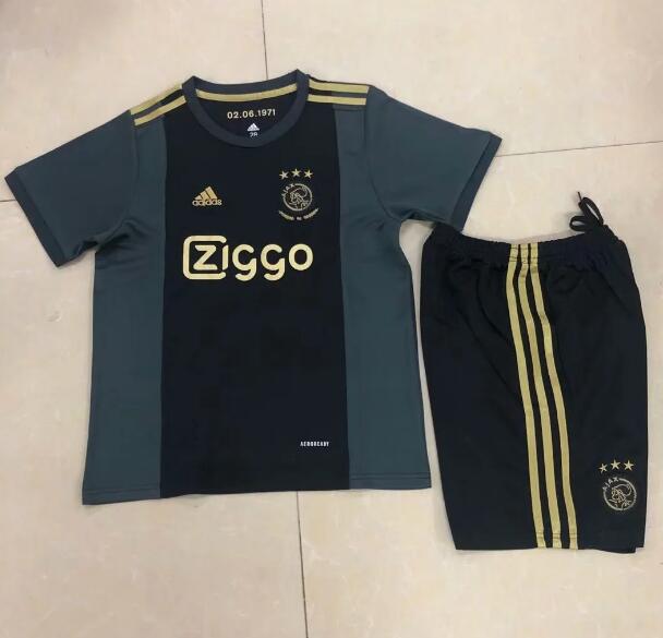 Ajax Kids Champions League Black Soccer Kits Shirt With Shorts 2020/21