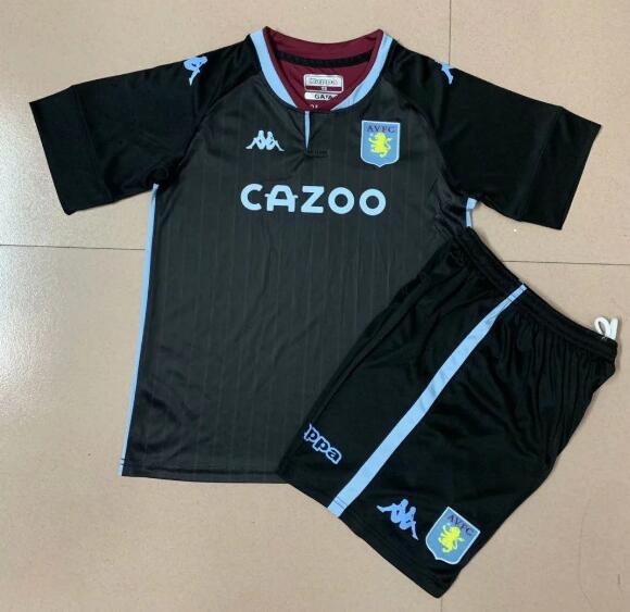 Kids Aston Villa FC Away Soccer Kits Shirt With Shorts 2020/21