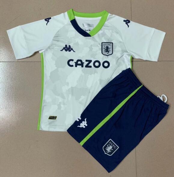 Kids Aston Villa FC Third Away Soccer Kits Shirt With Shorts 2020/21