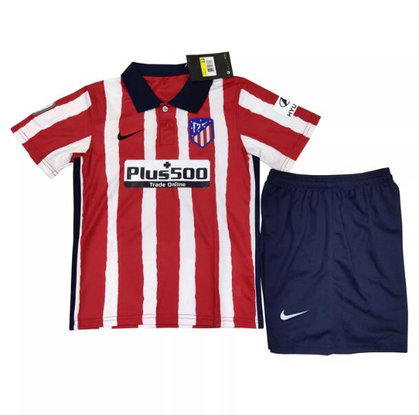 Kids Atletico Madrid Home Soccer Kits Shirt With Shorts 2020/21