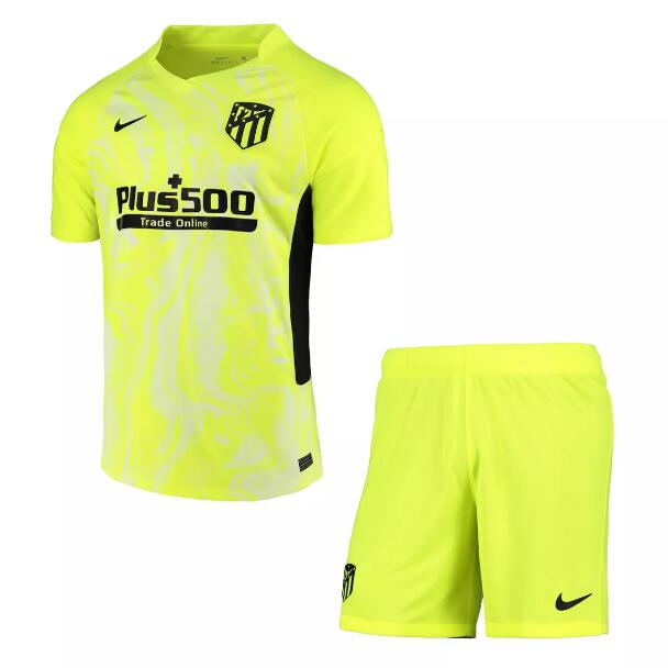 Kids Atletico Madrid Third Away Soccer Kits Shirt With Shorts 2020/21