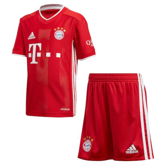 Kids Bayern Munich Home Soccer Shirt With Shorts 2020/21