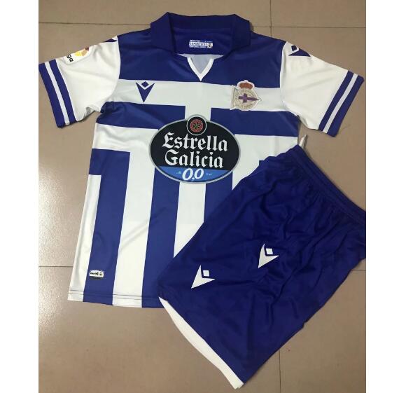 Kids Deportivo La Coruña Home Soccer Kits Shirt With Shorts 2020/21