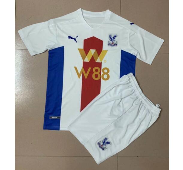 Kids Crystal Palace FC Away White Soccer Kits Shirt With Shorts 2020/21