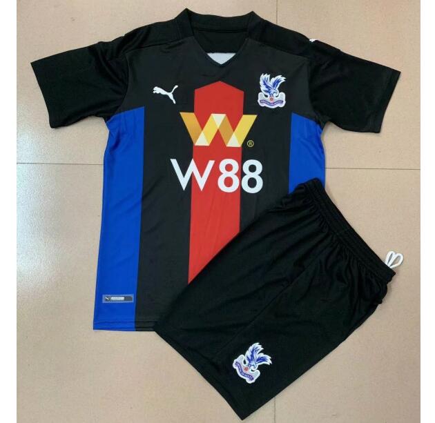 Kids Crystal Palace FC Third Away Black Soccer Kits Shirt With Shorts 2020/21