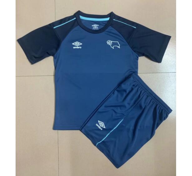 Derby County FC Kids Away Soccer Kits Shirt With Shorts 2020/21