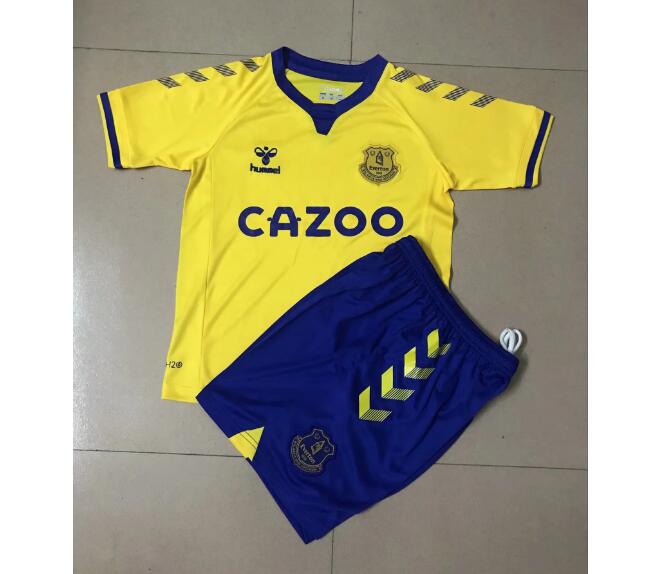 Kids Everton Away Soccer Kits Shirt With Shorts 2020/21