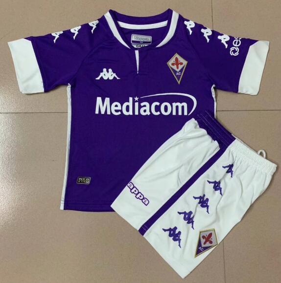 Kids Fiorentina Home Soccer Kits Shirt With Shorts 2020/21