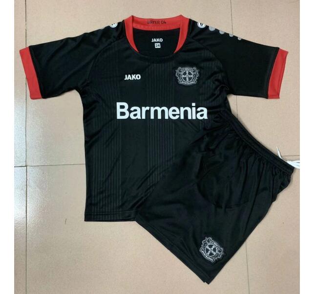 Leverkusen Kids Black Soccer Kits Shirt With Shorts 2020/21