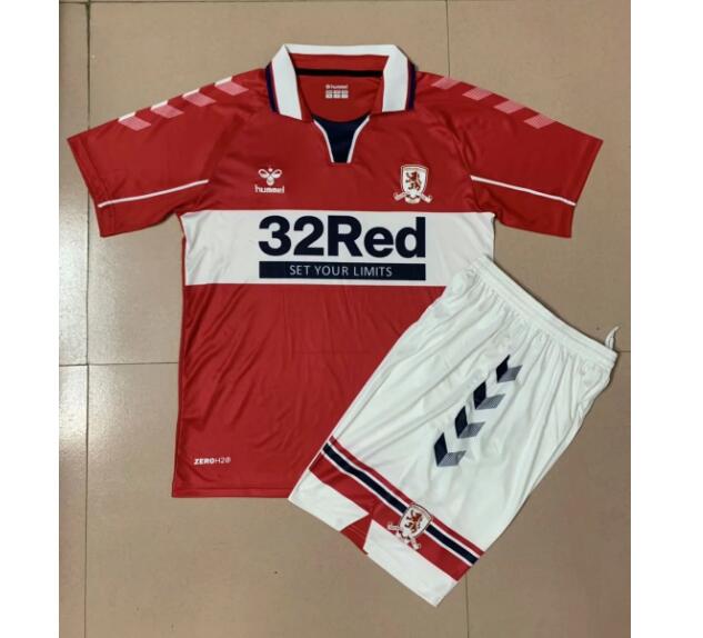 Kids Middlesbrough F.C. Home Soccer Kits Shirt With Shorts 2020/21