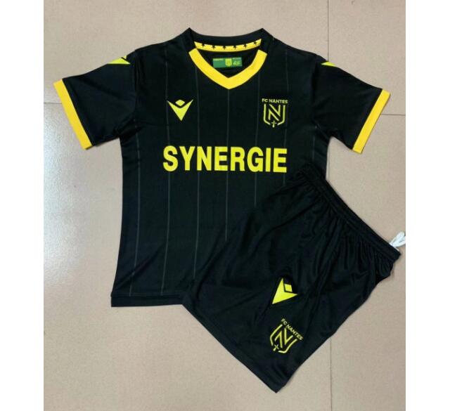 Kids FC Nantes Away Black Soccer Kits Shirt With Shorts 2020/21