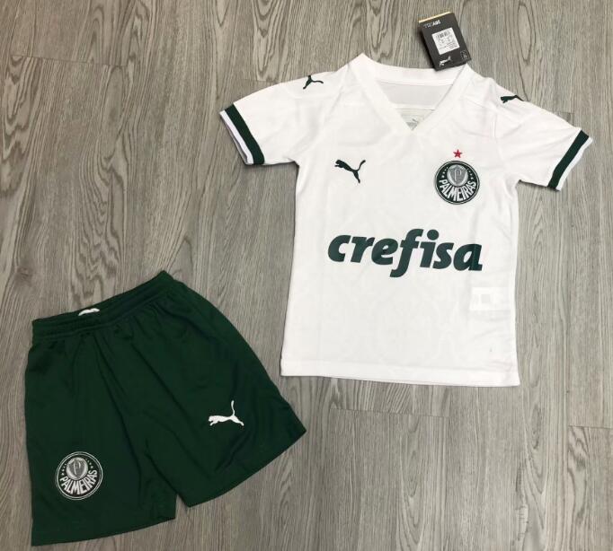 Kids Sociedade Esportiva Palmeiras Away Soccer Shirt With Shorts 2020/21