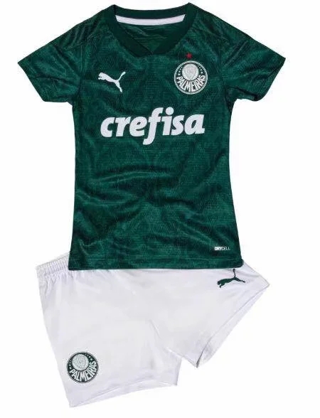 Kids Sociedade Esportiva Palmeiras Home Soccer Shirt With Shorts 2020/21