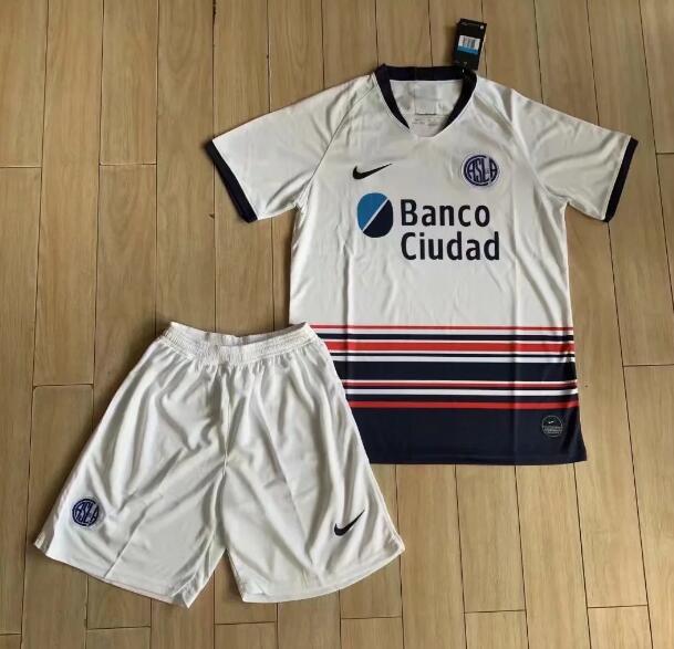 Kids San Lorenzo de Almagro Away Soccer Kits Shirt With Shorts 2020/21