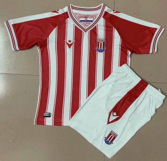 Kids Stoke City Home Soccer Kits Shirt With Shorts 2020/21