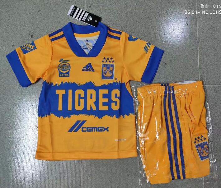 Kids Tigres UANL Home Soccer Kits Shirt With Shorts 2020/21