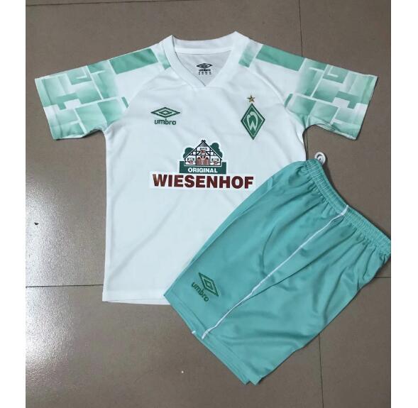 Werder Bremen Kids Away Soccer Kits Shirt With Shorts 2020/21