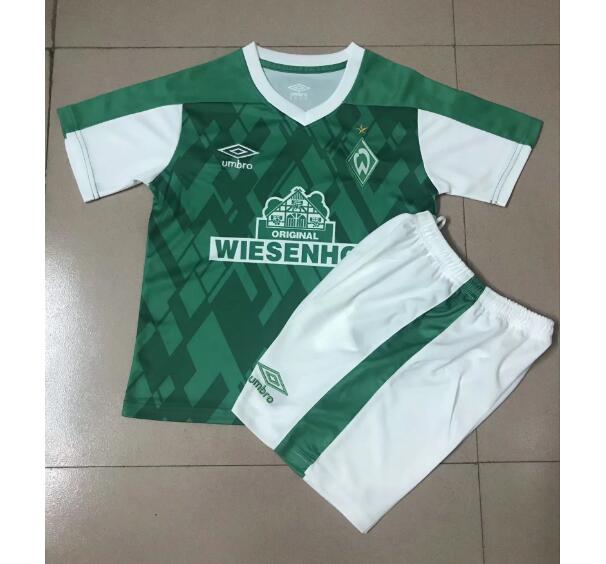 Werder Bremen Kids Black Grey Soccer Kits Shirt With Shorts 2020/21