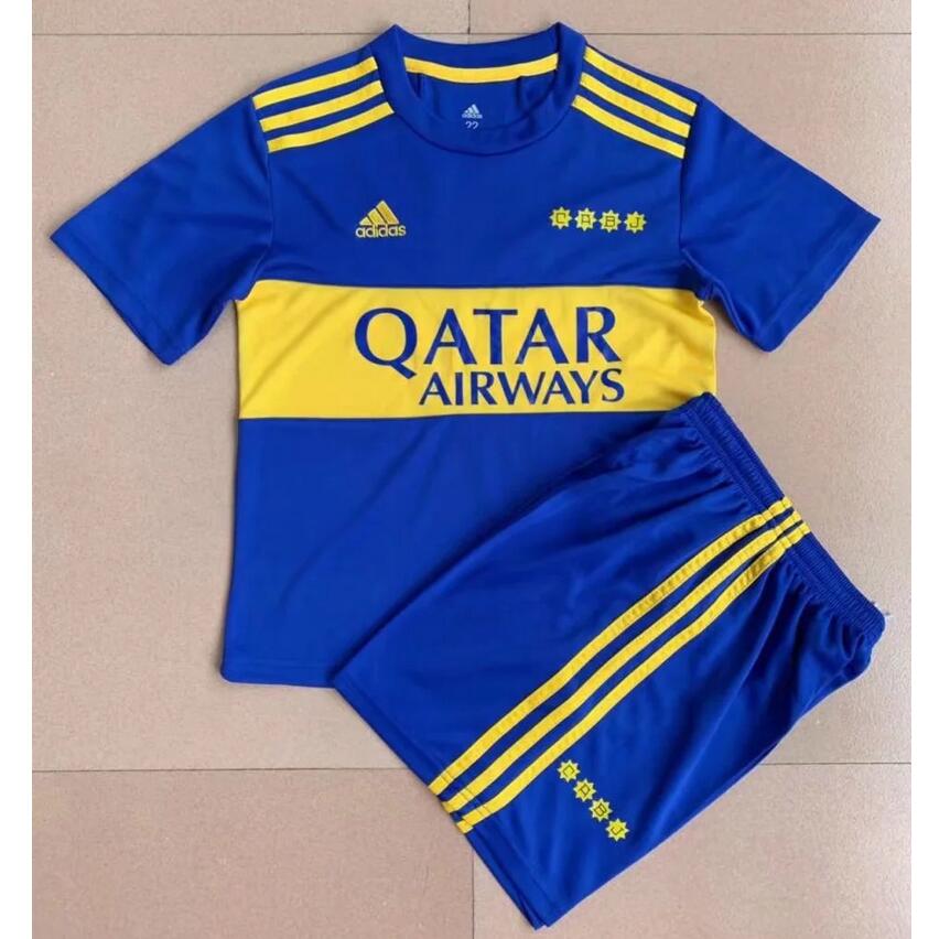 Kids Boca Juniors 2021/22 Home Soccer Kits Shirt with Shorts