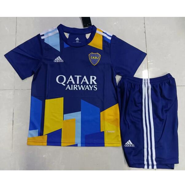 Kids Boca Juniors 2021/22 Third Away Soccer Kits Shirt with Shorts