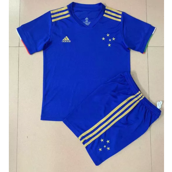 Kids Cruzeiro 2021/22 Home Soccer Kits Shirt With Shorts