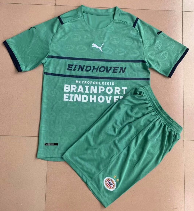 2021/22 PSV Eindhoven Kids Third Away Soccer Kits Shirt With Shorts