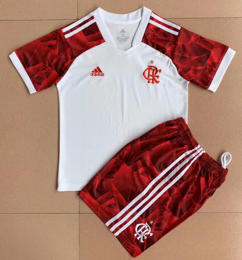 2021/22 Kids Flamengo Away Soccer Kits Shirt With Shorts