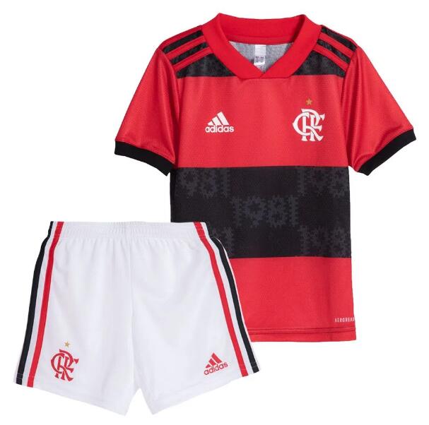 2021/22 Kids Flamengo Home Soccer Kits Shirt With Shorts