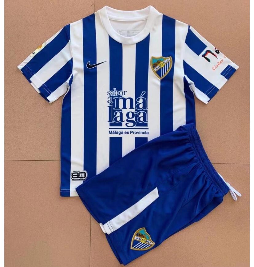 Kids Malaga 2021/22 Home Soccer Kits Shirt With Shorts