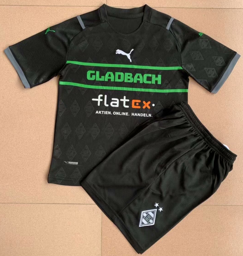 2021/22 Mönchengladbach Kids Third Away Soccer Kits Shirt With Shorts