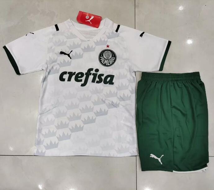 Kids Sociedade Esportiva Palmeiras 2021/22 Away Soccer Kits Shirt With Shorts