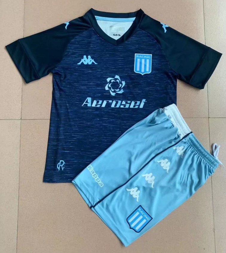 Kids Racing Club de Avellaneda 2021/22 Away Soccer Kits Shirt With Shorts