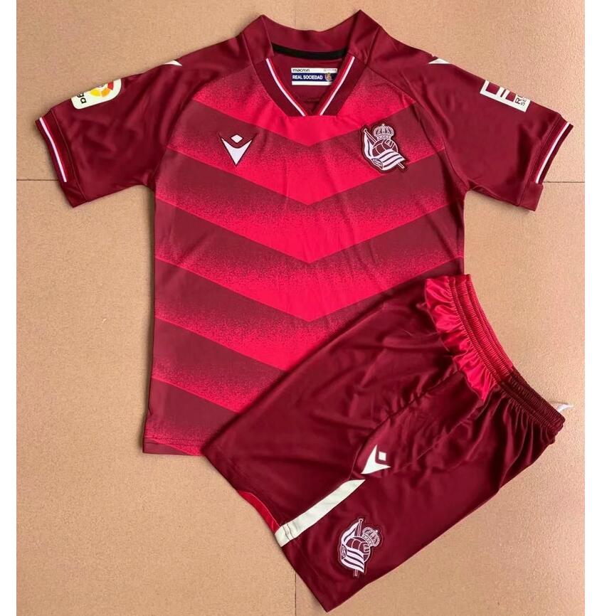 Kids Real Sociedad 2021/22 Away Soccer Kits Shirt With Shorts