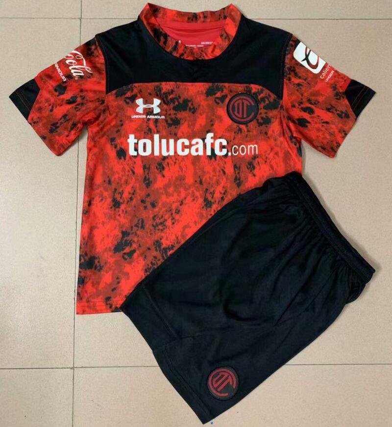 Kids Deportivo Toluca 2021/22 Home Soccer Kits Shirt With Shorts