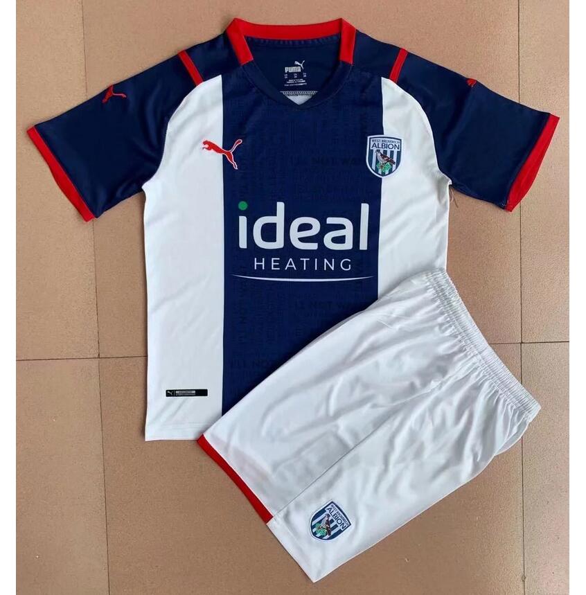 Kids West Bromwich Albion 2021/22 Home Soccer Kits Shirt With Shorts