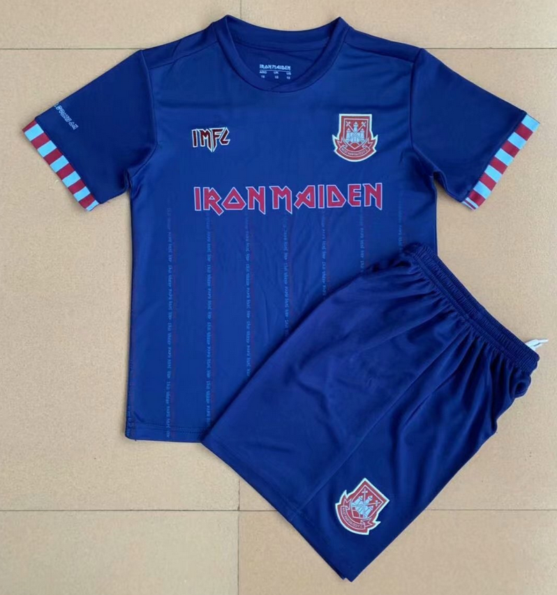 2021/22 West Ham United Kids Iron Maiden Soccer Kits Shirt With Shorts