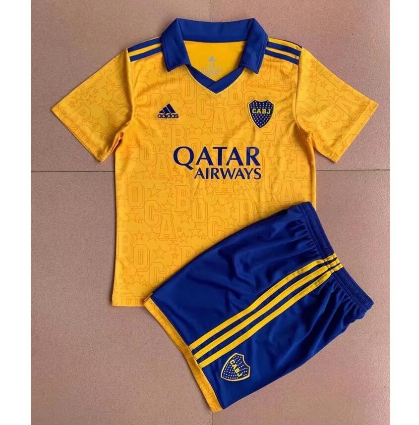 Kids Boca Juniors 2022/23 Third Away Soccer Kits Shirt with Shorts