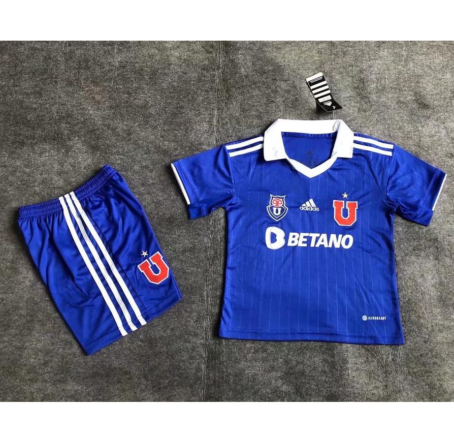 Kids 2022/23 Universidad de Chile Home Soccer Kits Shirt With Shorts