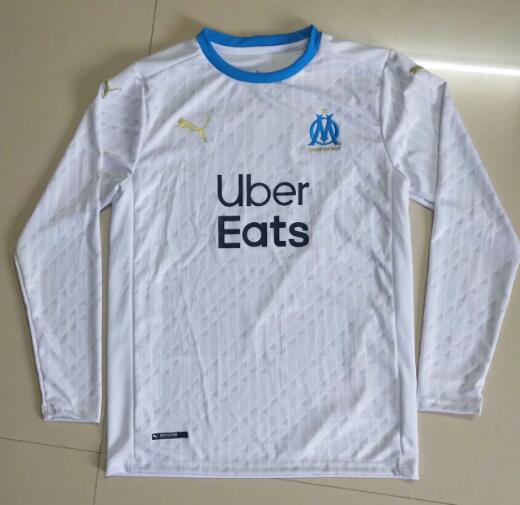 Olympique Marseille Long Sleeve Home Kit Soccer Jersey 2020/21