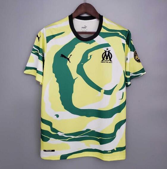 2021/22 Olympique Marseille "OM Africa" Special Edition Yellow Green Soccer Jersey Shirt