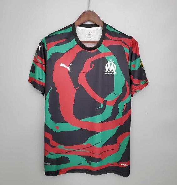 2021/22 Olympique Marseille "OM Africa" Special Edition Red Green Soccer Jersey Shirt