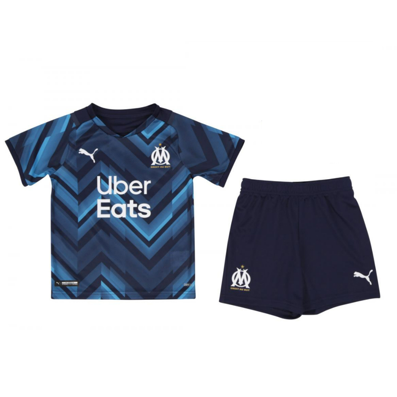 Kids Olympique de Marseille 2021/22 Away Soccer Kits Shirt With Shorts