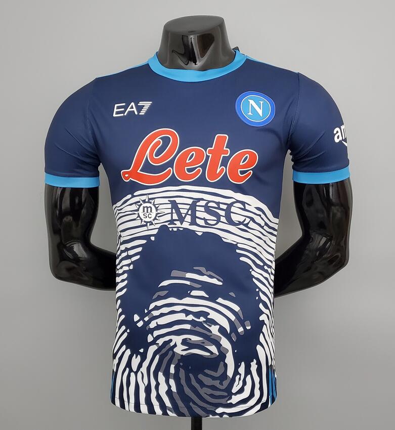 2021/22 Napoli Maglia Gara Maradona Special Navy Soccer Jersey Shirt Player Version