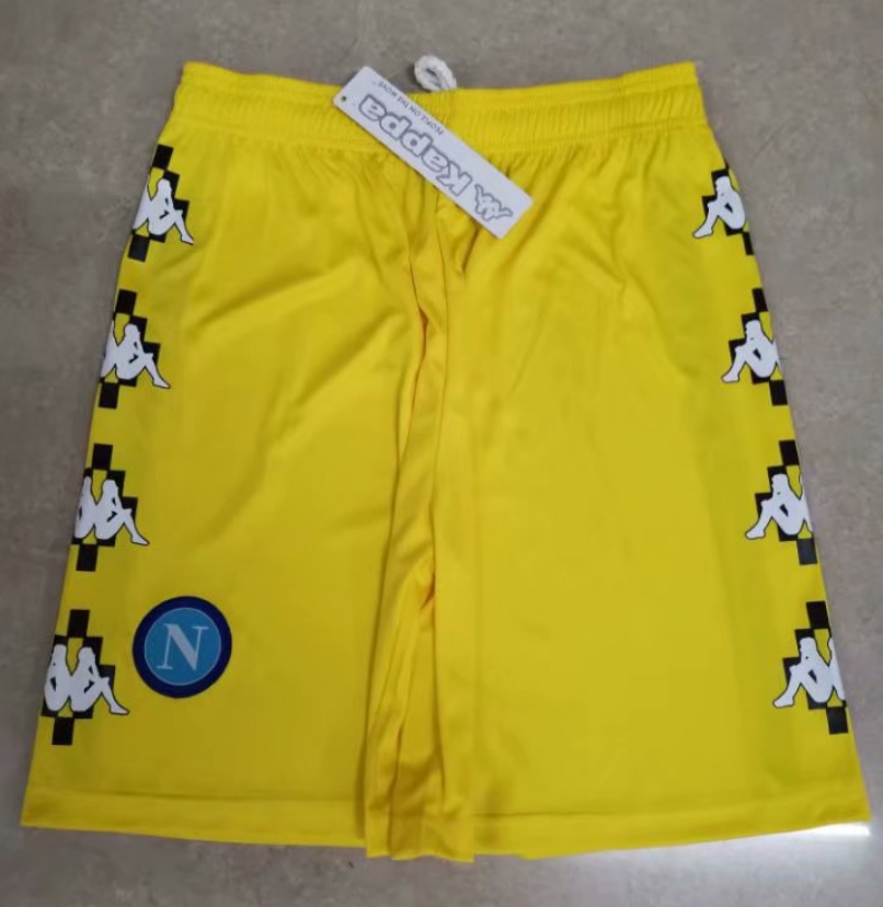 2021/22 Napoli Maglia Gara Burlon Yellow Soccer Shorts