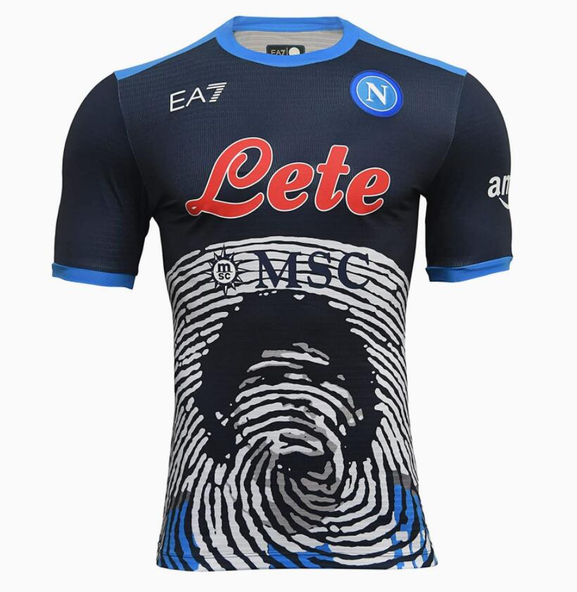 2021/22 Napoli Maglia Gara Maradona Special Navy Soccer Jersey Shirt