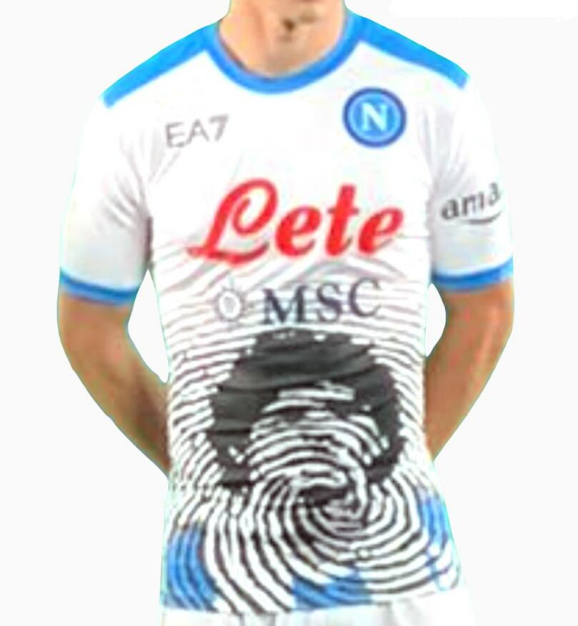 2021/22 Napoli Maglia Gara Maradona Special White Soccer Jersey Shirt