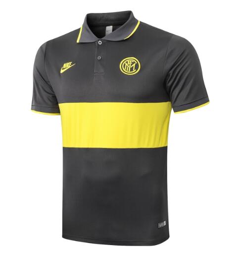 Inter Milan Grey Yellow Polo Shirt 2020/21