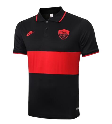 Roma Black Red Polo Shirt 2020/21