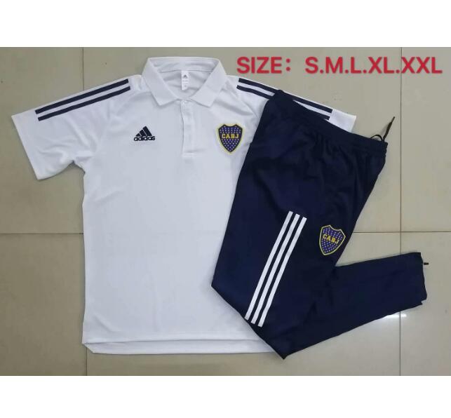 Boca Junior White Polo Kits Shirt + Pants 2020/21