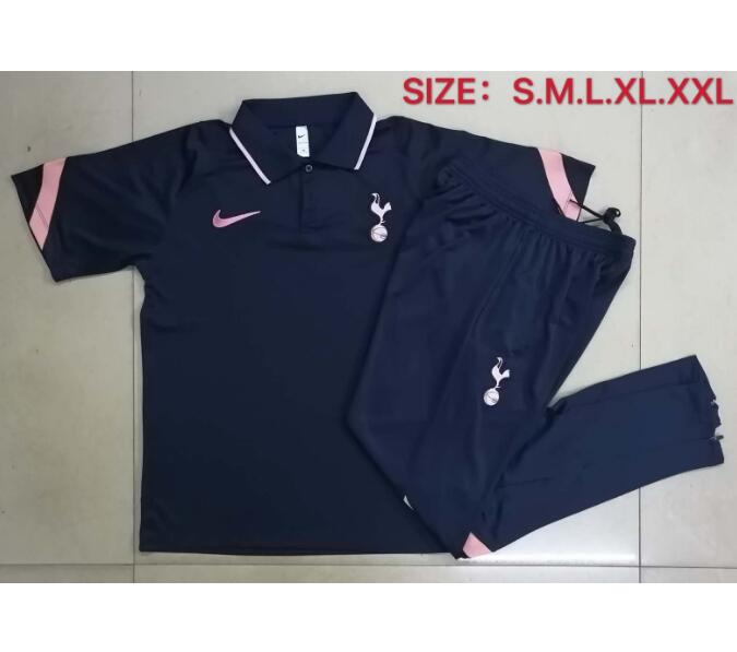 Tottenham Hotspur Dark Blue Polo Kits Shirt + Pants 2020/21